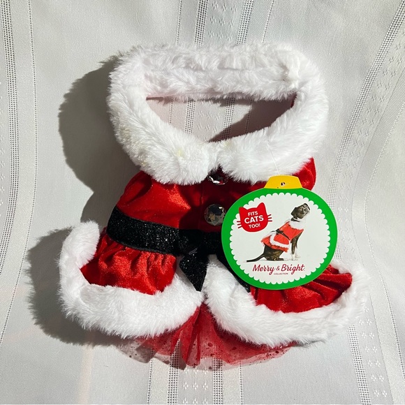 Merry & Bright Costume Dog XS Pet Mrs Claus Christmas Dress Xmas Bling - Picture 13 of 13